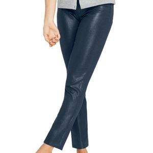 Lands End Womens Patent High Rise Slim Ankle Jeans